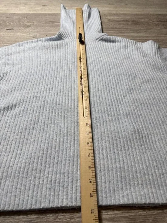 H&M Cozy Blue Ribbed Oversized Turtleneck Sweater Pearl Core Coastal Grandma Chi - Picture 8 of 9